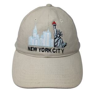New York City Strapback Baseball Cap Beige One Size Adjustable Embroidered SC